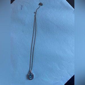 James Avery Blue Topaz Pendant and 18” Sterling Silver Chain
